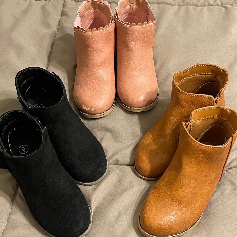 Bundle of three Cat & Jack toddler girl boots